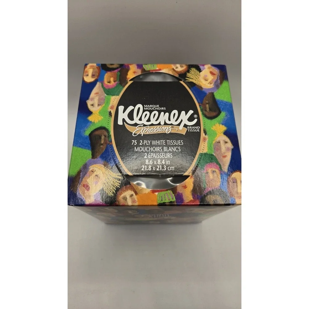 Vintage 2003 Kleenex Expressions Artist Series Sealed Tissue Box Folk Art USA